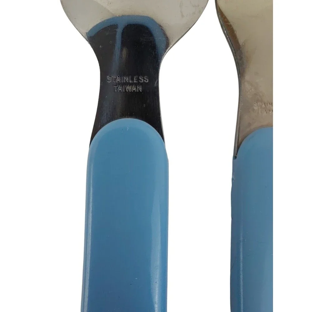 Vtg 1997 Barney The Dinosaur Blue Fork & Spoon Set Flatware